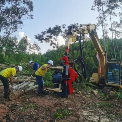 Wood Logging Excavators Log Harvest Head Forestry Machine