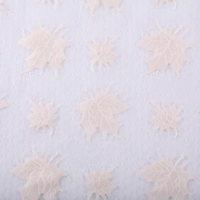 Leaf Nylon and Polyester Two-Color Fashion Lace Fabric