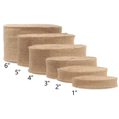 1-6 Inch Wide Natural Jute Fabric Ribbon Burlap Crafts Roll