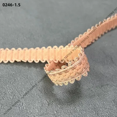 Picot New Design Knitting Process Plush Jacquard Elastic Webbing for Lingerie/Skirt Straps