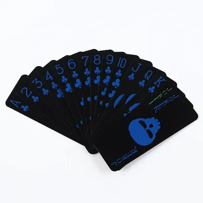 Wholesale Fluorescence PVC Black Plastic Poker Waterproof Leisure Entertainment Playing Cards