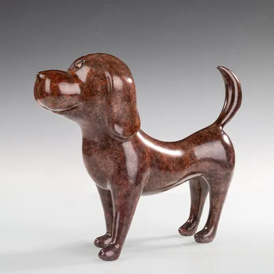 Cartoon Bronze Dog Sculpture for Home Decoration