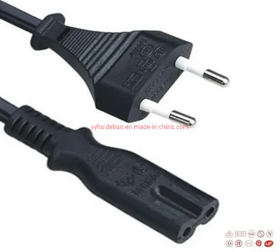 Euro Power Cord with IEC C7 Figure 8 Connector (HDB-01/HT2)