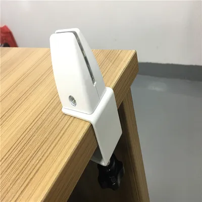 Adjustable Changeable Two Direction C Shape Clamp Clip for Sneeze Guard White Silver Available