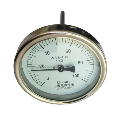 Male Nut/Thread Pointer Indication - 40-600º C Stainless Steel Bimetal Thermometer