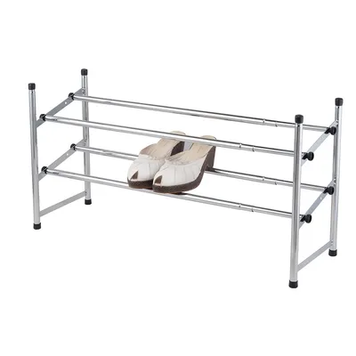 2 Tier Stackable Iron Shoe Rack