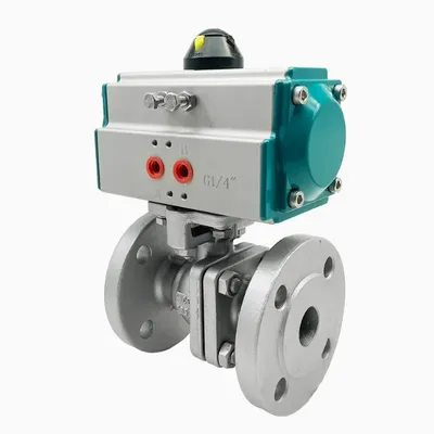 Pneumatic 2 Way 2PCS Flange Ball Valve