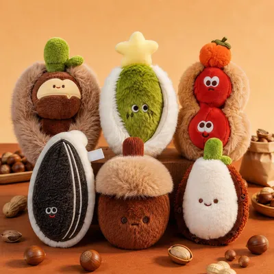 Hazelnut & Coconut Jelly Shaped Plush Gel Keychain Pen, Hangable on Backpack, Creative Stationery