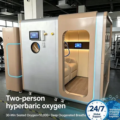High-End Double Occupancy Carbon Fiber Hard Shell Hyperbaric Oxygen Chamber 1.1-1.9 ATA Adjustable Seated Hbot with Star Ceiling TV for Fatigue Relief