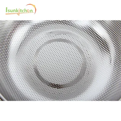 Stainless Steel Kitchen Washing Drain Punching Strainer Colander