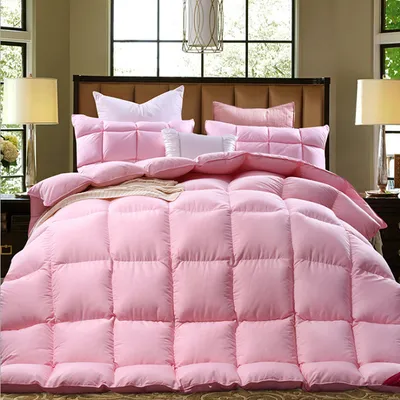 Luxurious Goose Down Comforter King Duvet Insert Dobby Checkered All Seasons Hypo-Allergenic Down Duvet