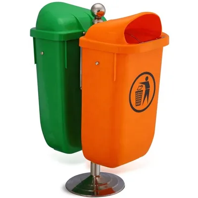 50 Liter Twin Double Plastic Waste Bin Dustbin Garbage Container 13 Gallon Double Trash Can