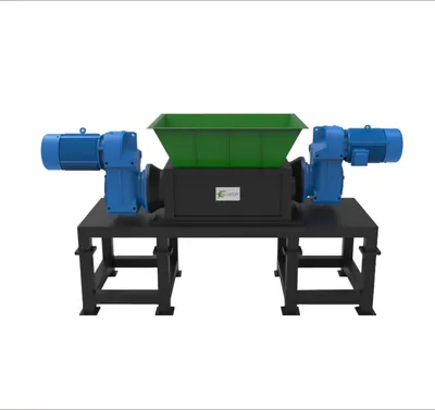 Two Shaft Cardboard Waste Rubber Shredder Medium Duty Recycling Machine
