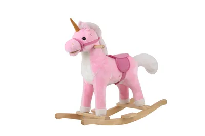 Wholesale Toddler Rocking Chair Trojan Rocking Horse Plush Dolls Wooden Riding Rocking Horse Plush Toys