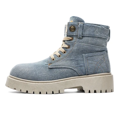 Luxury Fashion Boot for Men with Thick Sole and Round Toe