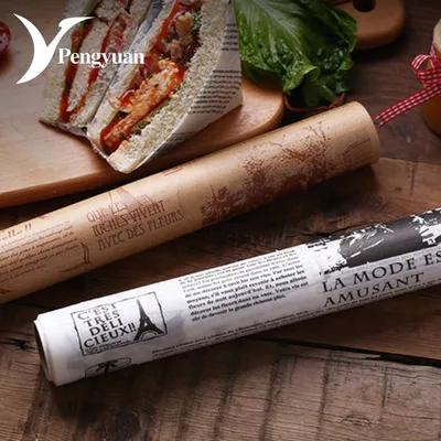 Greaseproof Non Stick Food Wrapping Paper in Roll for Hamburger Wrapping