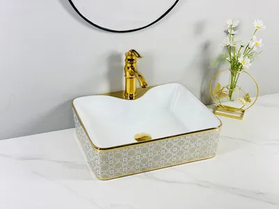Modern Ceramic Bathroom Sink with Stylish Faucet Design Wash Basin