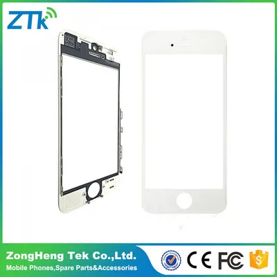 Wholesaler Front Screen Glass with Frame for iPhone 5 White