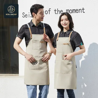 Wholesale Waiter Waitress Kitchen Denim Apron for Restaurant