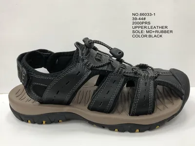 Men Summer Comfortable Leather Upper Sandal Anti-Slip Sport Sandals with Close Toe