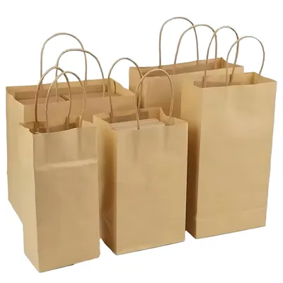 Custom Printed Recycled Paper Tote Bags with Logo for Brand Promotion & Daily Use
