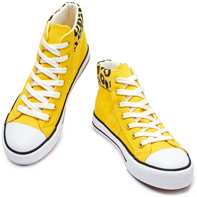 Leopard Print High Top Classic Vulcanized Canvas Women Casual Shoes