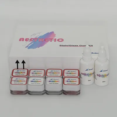 Factory Zirconia 8+2 Aesthetic Teeth Gum Kit Universal Stain Glaze Liquid