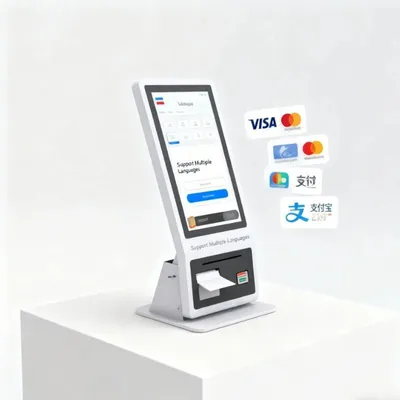 Tabletop Self Service Order Kiosk Touch Screen Payment Terminal for Fast Food Restaurant