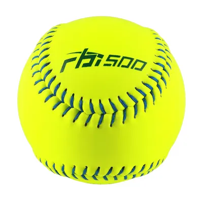 High Quality Optic Yellow Split Leather / PU/PVC Softball for Game Traning