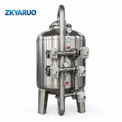 Multi-Valve Automatic Control Multimedia Water Filtration Equipment Stainless Steel Water Softening Filter Tank for Well Treatment and Tap Water Filter Purifier