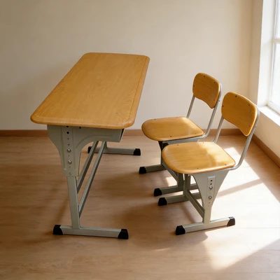 Stylish School Furniture Werzalit Student Desk and Chair
