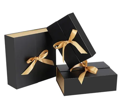 China Wholesale Magnet Clamshell Ribbon Folding Gift Box Paper Cardboard Box