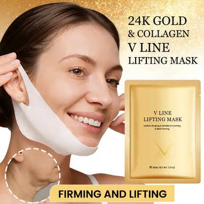 OEM Customv Face Lifting Mask V Shaped Firming Lifting Anti Wrinkle Brightening Earloop Face Mask