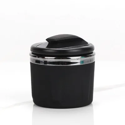 Hot Selling Fireproof Portable Mini Vehicle Mounted Car Ashtray with LED Lights