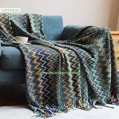 Bohemian Sofa Knitted Blankets Nordic Wool Blankets Summer Blankets Nap Blankets
