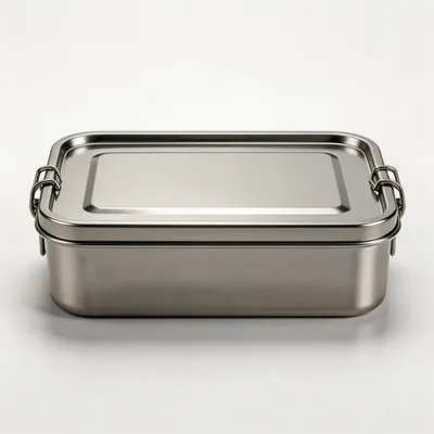 Portable Stainless Steel Food Container Storage Box Reusable Bento Lunch Box for Work and Travel