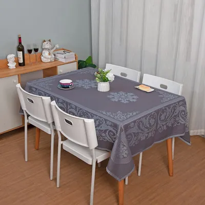 Europe Luxury Classical Floral Embroidery Dining Table Cloth Cover Jacquard Rectangular Tablecloth for Restaurant