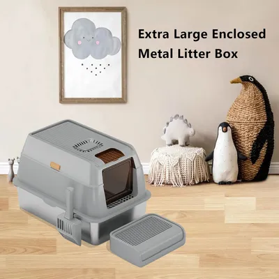 Premium Stainless Steel Cat Litter Box for Easy Cleaning