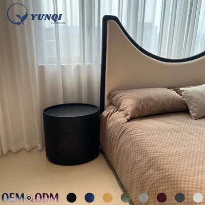 Italian Minimalist Round 2-Drawer Nightstand