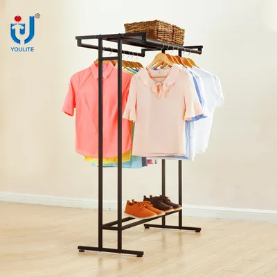 Double-Pole Extendable Metal Clothes Drying Rack