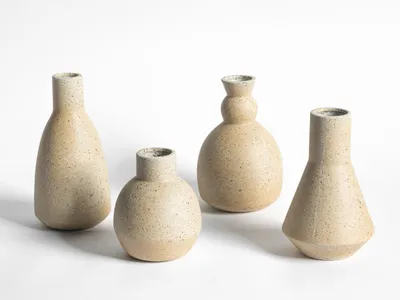 Recycled Ceramic Flower Vase Set of 4