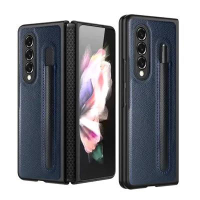 New Product for Samsung Galaxy Z Fold 3 Mobile Phone Case Folding up and Down Protective Leather Case for Z Fold 3