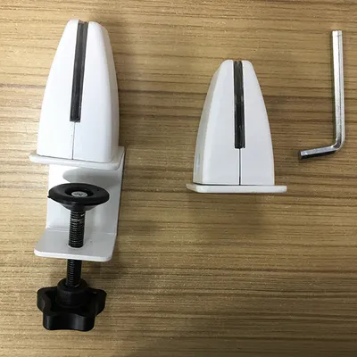 White Adjustable Clamps for Acrylic Screen or Sneeze Guard