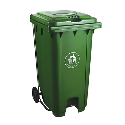 Plastic Waste Bin Green 240 Liter Outdoor Trash Can HDPE Garbage Dustbin Waste Container