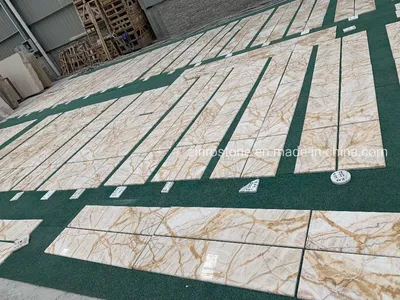 Polished Stone Yellow/Goldden Spider Jade Marble Slabs/Tiles for Project