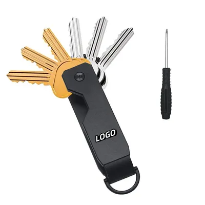Wholesale Custom Logo Portable Metal Key Holder Creative Frosted Simple Key Storage Keychain