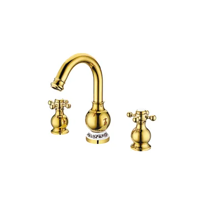 Tenlo Classic Three Hole Split Type Basin Mixer Faucet Taps Brass