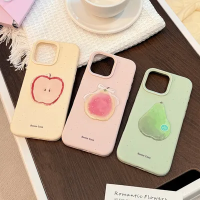 Adorable Fruits Design TPU Soft Shell Compatible with iPhone 14/15/16 PRO Max Case Anti-Slip & Edge Reinforcement