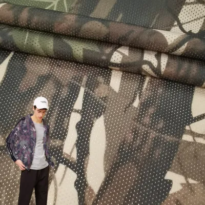 China Factory Functional Mesh Fabric Anti-Mosquito Camouflage Digital Print Knitted Hunting Camo Fabric 100%Polyester Mesh Fabric for Outdoor Textile,Sportswear