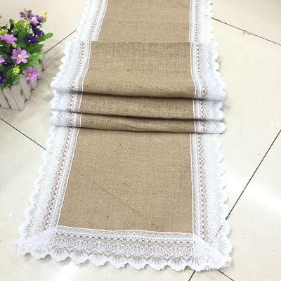 Spot Supply Export Linen Yarn Christmas Party Family Adornment Lace Table Flag Chair